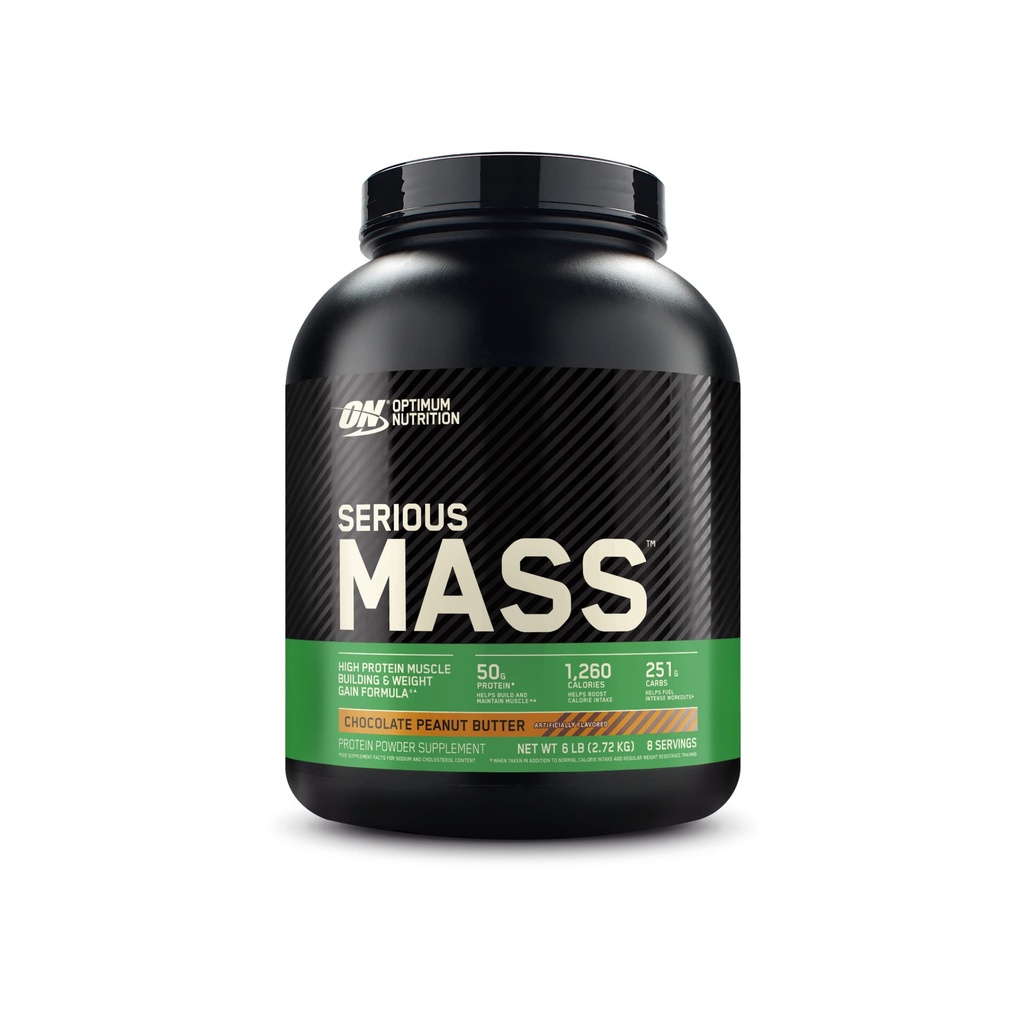 Optimal ernæring Alvorlig masse, vægt Gainer Proteinpulver, Mass Gainer, C-vitamin og zink til immunforsvar, Creatin, Chokolade Peanut Butter, 6 Pound (Packaging May Vary)