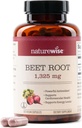 NatureWise Beet Root Capsules 1325mg with Organic Beetroot - Nitrogen Oxide Booster for Circulation and Heart Health Support - Vegan, Gluten- Free, Non- GMO - 120 Capsules [60 Day Supply]