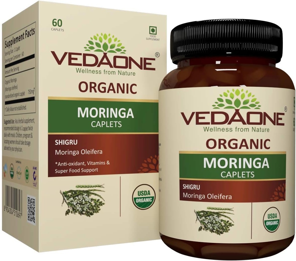 USDA Organic Moringa 750mg 60 kapsler