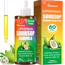 (80ML) Supplement Liquid Drops, 10 i 1 Soursop Multivitamin Drops med Leaf Extract & Sea Moss, for Cell Support & Regeneration, Immunity, Gut, Zzz, Skin & Antioxidant