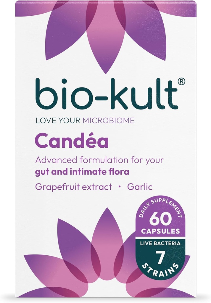 Bio- Kult Candea - 60 kapsler - Probiotika til Intimate Flora, Probiotika til kvinder, Probiotika til mænd, med hvidløg og grapefrugt ekstrakt