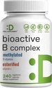 Bioaktivt vitamin B kompleks for mænd og kvinder, 240 Veggie kapsler - Metyleret B kompleks & esterificeret C-vitamin - høj potens & let absorption - immunforsvar, energi & metabolisme supplement - non-GMO