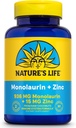 Naturens liv Monolaurin Plus Zink immunforsvar Support - 936mg Monolaurin fra rå kokosnødder, Zink 15mg, Understøtter Gut Health, Balanced Gut Flora, 60- Day Garanti, 45 Serv, 90 Vegetariske Kapsler