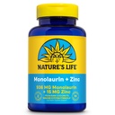 Naturens liv Monolaurin Plus Zink immunforsvar Support - 936mg Monolaurin fra rå kokosnødder, Zink 15mg, Understøtter Gut Health, Balanced Gut Flora, 60- Day Garanti, 45 Serv, 90 Vegetariske Kapsler