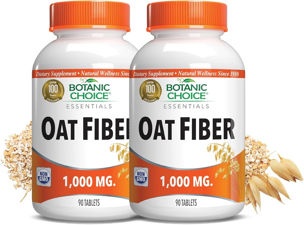 Botanic Choice Oat Fiber Kosttilskud - fordøjelsessundhed for kvinder og mænd - pakke med 2