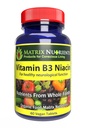 Vitamin B3 NIACIN - fordøjelsesstøtte, hjerte og immunforsvar! - 100% økologisk - også forbedre hjernefunktion, energi og reducere stress - Veganske tabletter (60ct)
