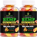2PACK Hamp Gummies- Fresh Delicious Gummy Peach- til søvn, rolig og slap, Back- Premium Hamp Oil Gummy Edibles, Natural Hamp Party- Made in USA