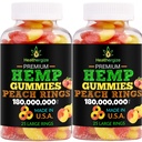 2PACK Hamp Gummies- Fresh Delicious Gummy Peach- til søvn, rolig og slap, Back- Premium Hamp Oil Gummy Edibles, Natural Hamp Party- Made in USA