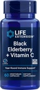 Life Extension Black Elderberry + C-vitamin, Everyday Immunsupport fra Elderberry & C-vitamin, Gluten Free, Non- GMO, Vegetar, 60 kapsler