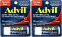 2 pakker Pocket Pack Advil Pain Reliever / Fever Reducer Ibuprofen 200mg - 10 overtrukne tabletter PER Pack (20 tabletter i alt)
