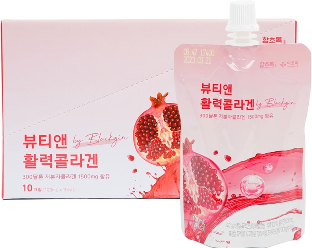 Pomegranat Collagen (100mlx10pouch) Flydende K- skønhed 1500mg Collagen / Ginseng / for hud, hår og negle