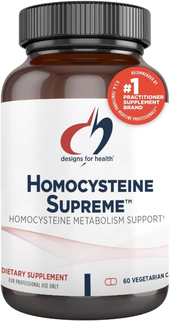 Design for Health Homocysteine Supreme - Methylerede B-vitaminer med Riboflavin, B6, B12, Folate, L- Serine & TMG for Brain Support & Heart Health - Methylerede Multivitamin (60 kapsler)