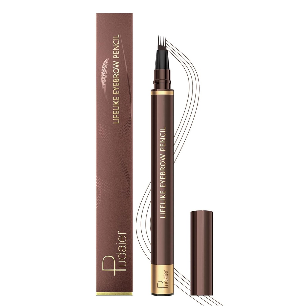 Mikroblading Eyebrow Pen, Magic Eyebrow blyant til kvinder med 4 Fork Tip, Vandtæt Brow Makeup Pen, Naturlig-udseende, Hår Ligesom Strokes, lang iført