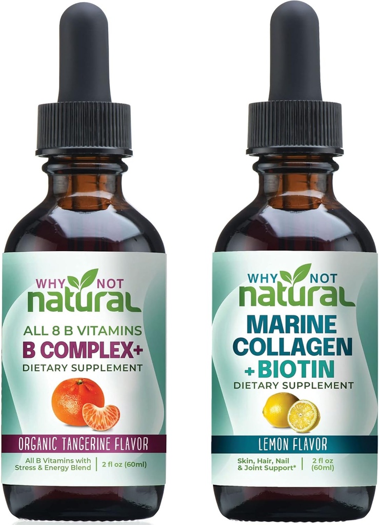Hvorfor ikke naturlige vitamin B komplekse flydende dråber og Marine flydende kollagen til hår, hud og negle