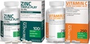 Bronson vitamin C 1000 mg Premium Non- GMO Ascorbic Acid + Bronson Zink Triple Play 30 mg Triple Coverage immunsupport Zink supplement