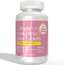Hollywoodskin Peptan ® Collagen Complex: for Ultimate Age- Defying Support. 1000mg Collagen Type 1 & 3, 300mg HA, 100mg vitamin C. 1500mg x 180 Tablets. (6 Months Supply).