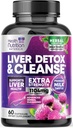 Detox & reparation Formel - Avanceret leverstøtte supplement med Silymarin Milk Thistle, Mælkebøtte, Artiskok Uddrag, Gurkemeje, Cholin, & Beetroot - 60 Veggie kapsler