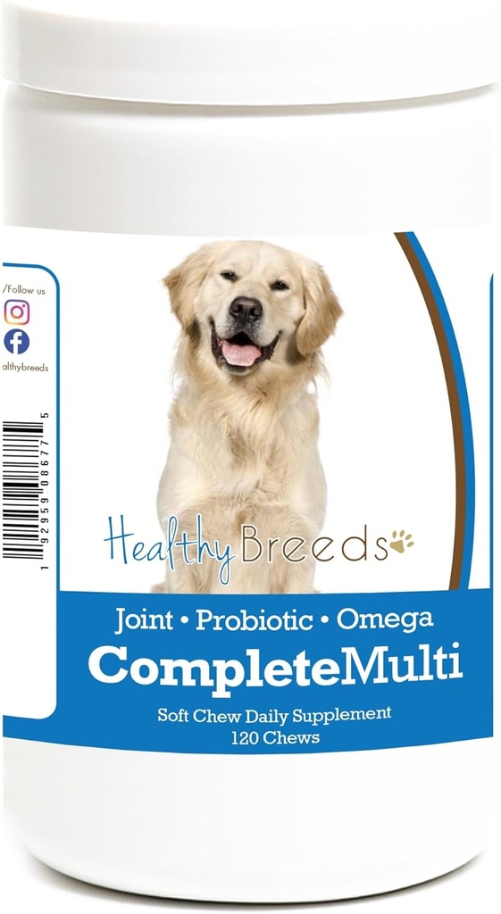 Sunde racer Golden Retriever Alt i én Multivitamin Soft Chew 120 Greve