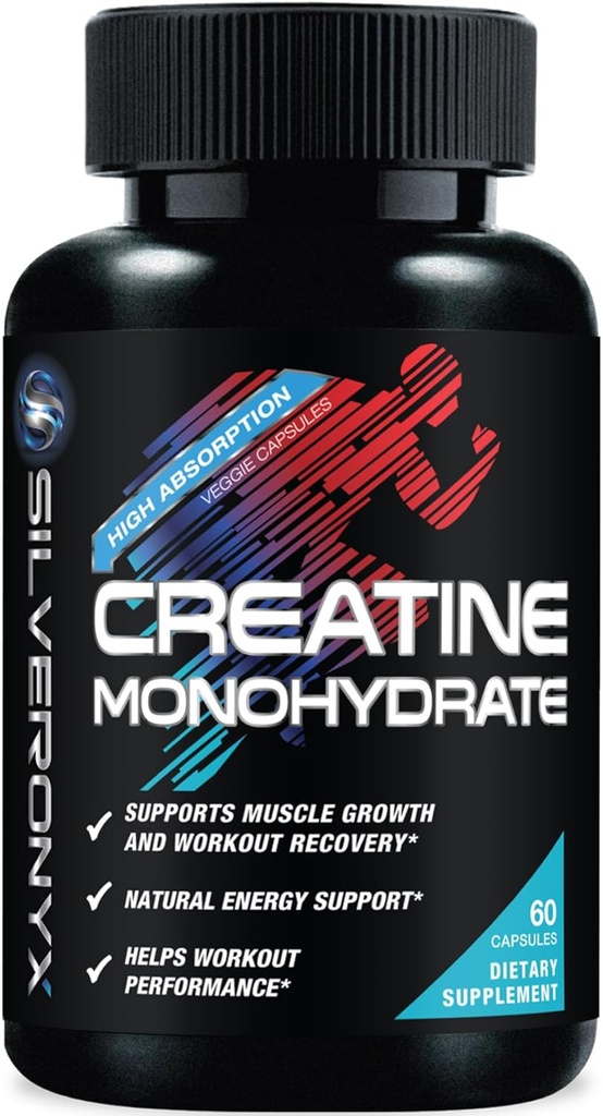 Creatin monohydrat kapsler 3000mg - Mikroniseret Creatin Nutritional Supplement - Lean Muscle Growth, Workout Performance, Energy & Endurance Support - 750mg per High Absorption Capsule - 60 Tæl