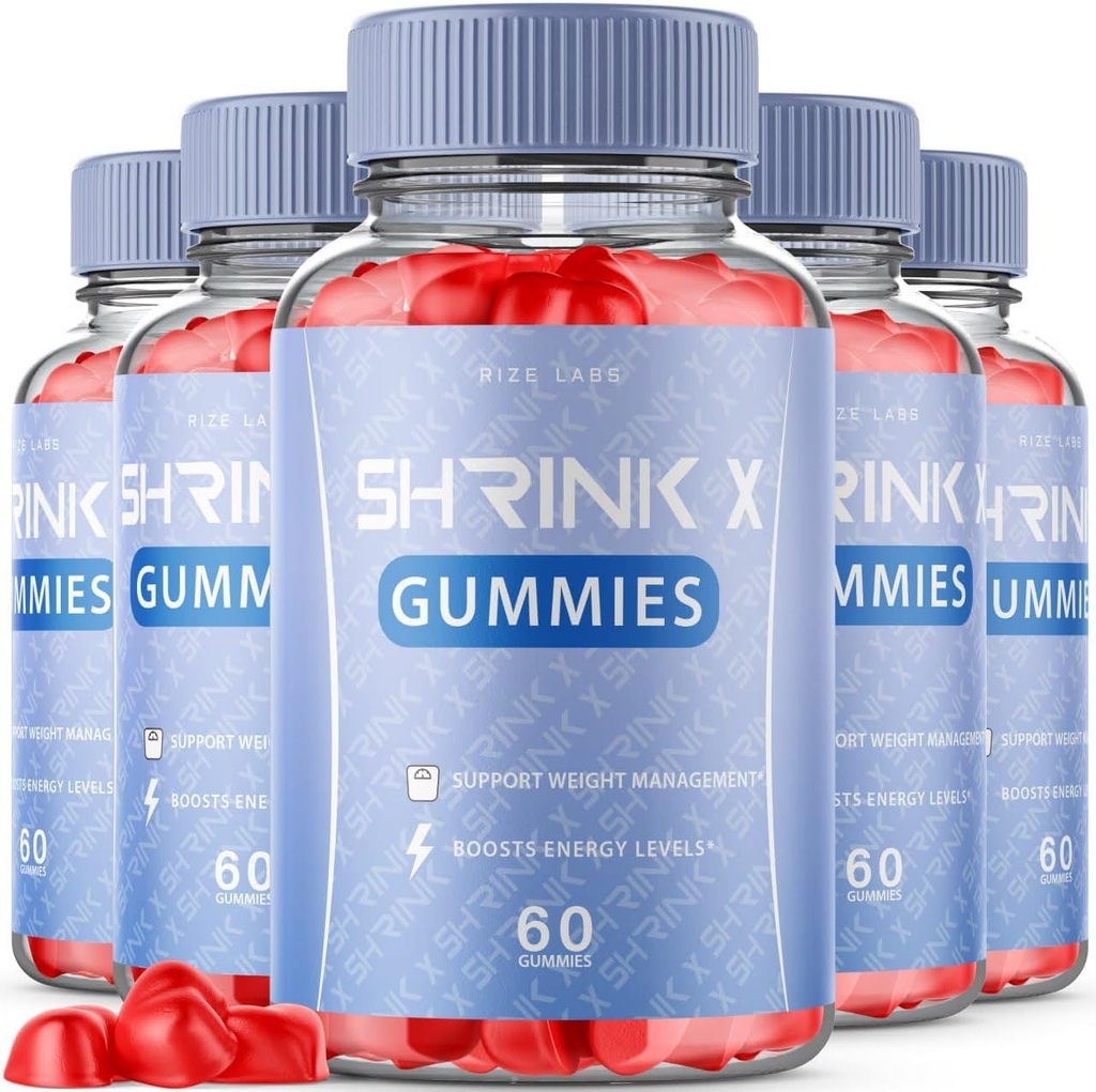rize labs (5 Pack) Shrink X - Shrink X Gummies Weight Loss, Shrink X Keto ACV Supplement, Keto + ACV Gummy, Shrink X Maximum Strength Belly Fat Gomitas, ShrinkX Gummy Bears Reviews (300 Gummies)