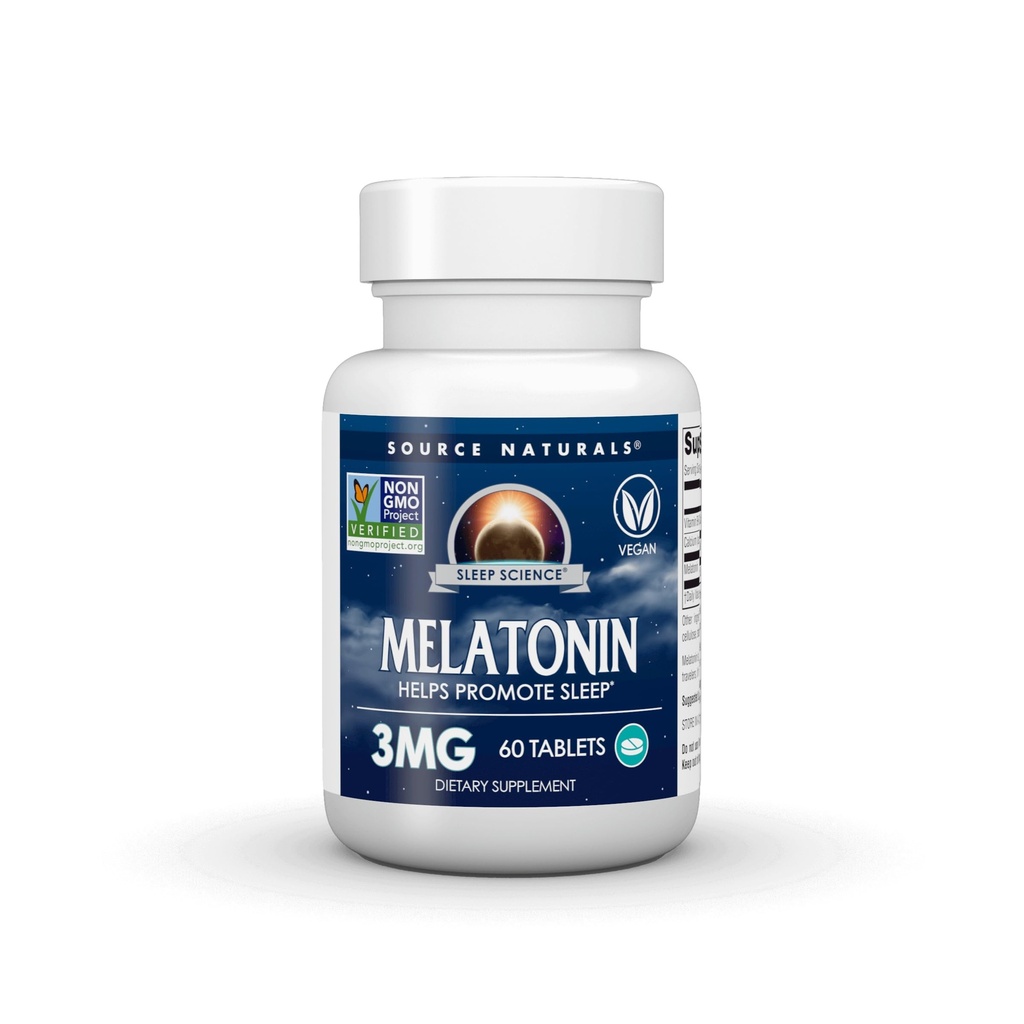 Source Naturals Sleep Science Melatonin, Helps Promote Sleep* - 3 mg, 60 Tablets