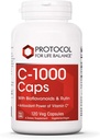 Protocol for Life Balance - C- 1000 Caps med Bioflavonoider og Rutin - Antioxidant Power of Vitamin C, Understøtter sund immunsystem funktion, giver cellular beskyttelse - 120 Veg kapsler