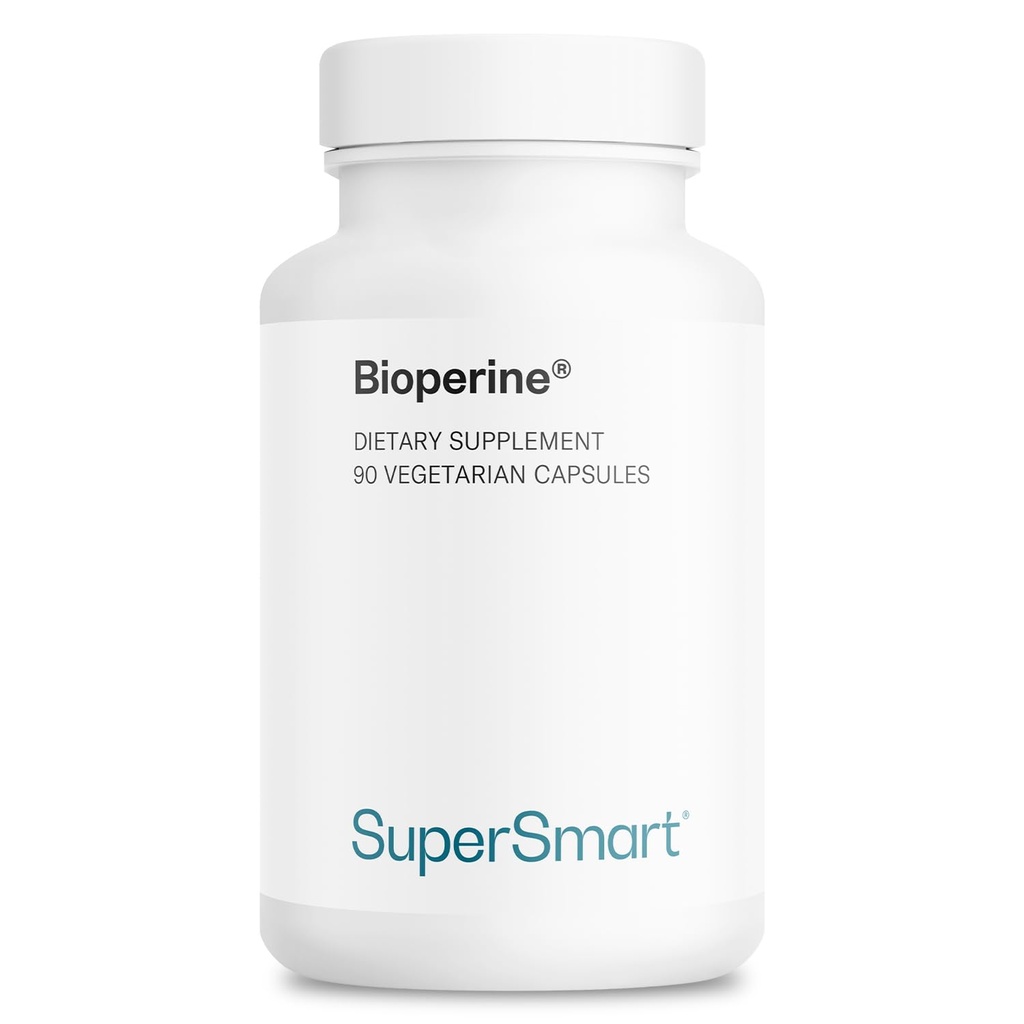 SuperSmart Bioperine 30mg per dag (95% piperine) - Black Pepper Extract Supplement - Absorption Enhancer - fordøjelsesfremmende enzymer Support