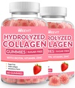 Sugar Free Collagen Gummies for Women, Collagen Protein Type I, II, III, V, X med Biotin Vitamin C D B12, Hydrolyzed Collagen Peptider Gummies for immun fordøjelse Skin hårnegle Energy Bone