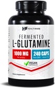 HealthFare L Glutamin 1000mg • 124; 240 Vegankapsler • 124; Ekstra styrke - Aminosyre Supplement • 124; Understøtter fordøjelsesbalance, næringsstofabsorption og muskelgendannelse • 124; Non- GMO, Gluten- Free • 124; Fremstillet i USA