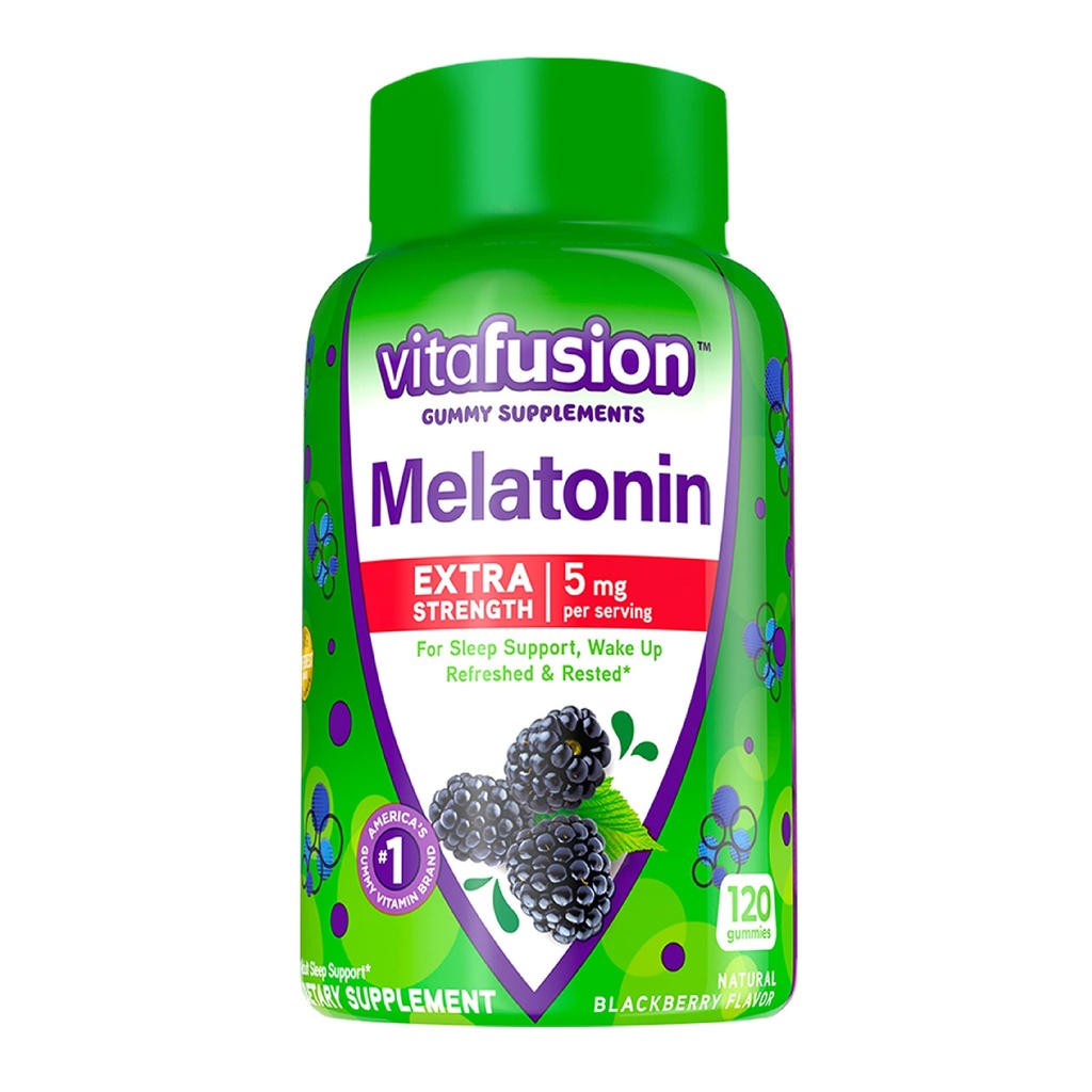 Vitafusion Fiber Well Fit Gummies, 90 Count and Extra Strength Melatonin Gummies, 120 Count Bundle