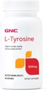 GNC L- Tyrosine 500 mg, understøtter normal, sund nervesystem aktivitet, 60 vegetariske kapsler