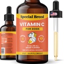 C-vitamin til hunde, Hjælper support immunsystem, C-vitamin flydende tilskud, hund immunbooster, Bacon smag, 2oz