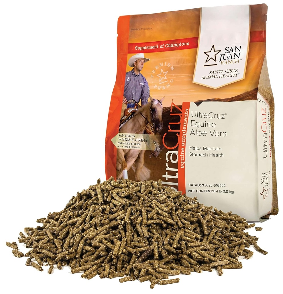 UltraCruz - sc- 516522 Equine Aloe Vera supplement til heste, 4 LB, Pellet (64 dages forsyning)