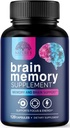 Brain Memory Supplement Pills - 3X Strength Nootropics for Concentration, Clarity & Focus Support - Brain Health Cognitive Vitaminer med Bacopa, Phosphatidylserin & DMAE, Brain Booster - 120 Kapsler