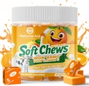 Chewable Jern supplement til kvinder & mænd og børn - Orange Flavor, Iron Vitamin C Soft Chew for Max Absorption, Jern som Ferrofumarat, Ideel til jernmangel, 2 måneders forsyning