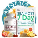 Atlantic Naturals Sea Moss Superfood Bundle - Sea Moss med Shrooms Gummies & 7- Day Nyre, Lever & Gallblære Cleanse - Defense, Focus & Detox Support - Lions Mane, Reishi, Mælkebøtte Root & Mere