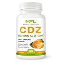 | C D Z | Vitamin C, 1000mg | Vitamin D3, 125mcg | Zinc, 25mg | Non-GMO & Gluten Free | 120 Vegetarian Capsules | 120 Servings