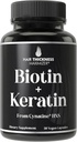Klinisk bevist keratin + biotin hårvækst supplement. Med Cynatrin HNS Keratin Klinisk undersøgt for Thicker, sundere hår. for kvinder og mænd. Forbedret med Biotin 10000mcg for Max Resultater