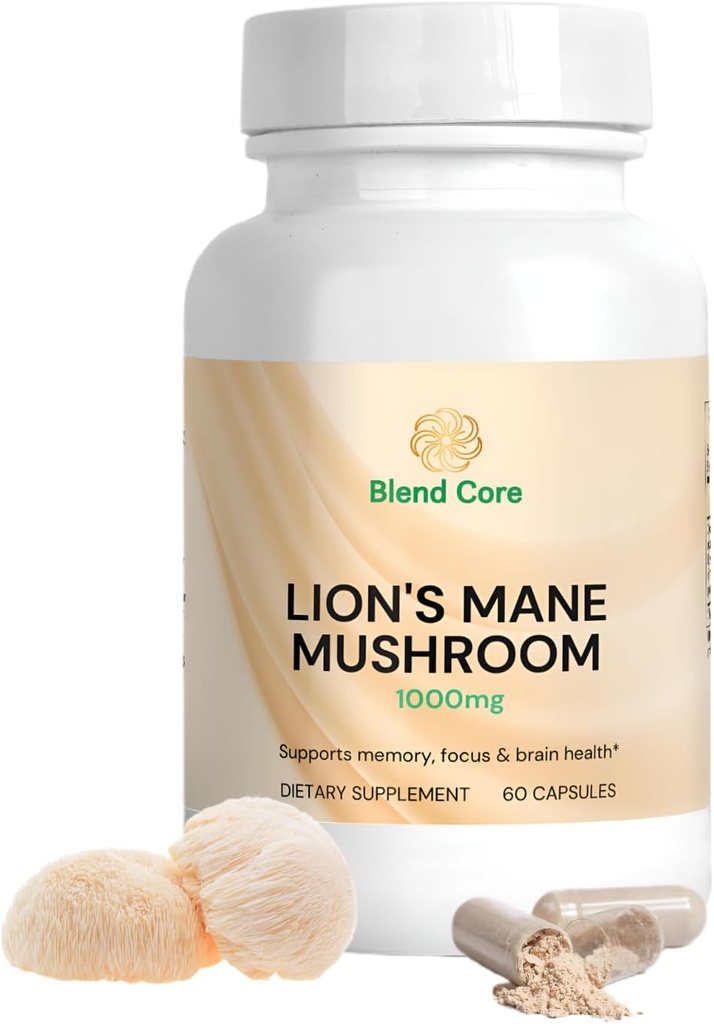 Lions Mane Mushroom Nootrop Kapsler - Kognitiv Support og Hjerne Sundhed
