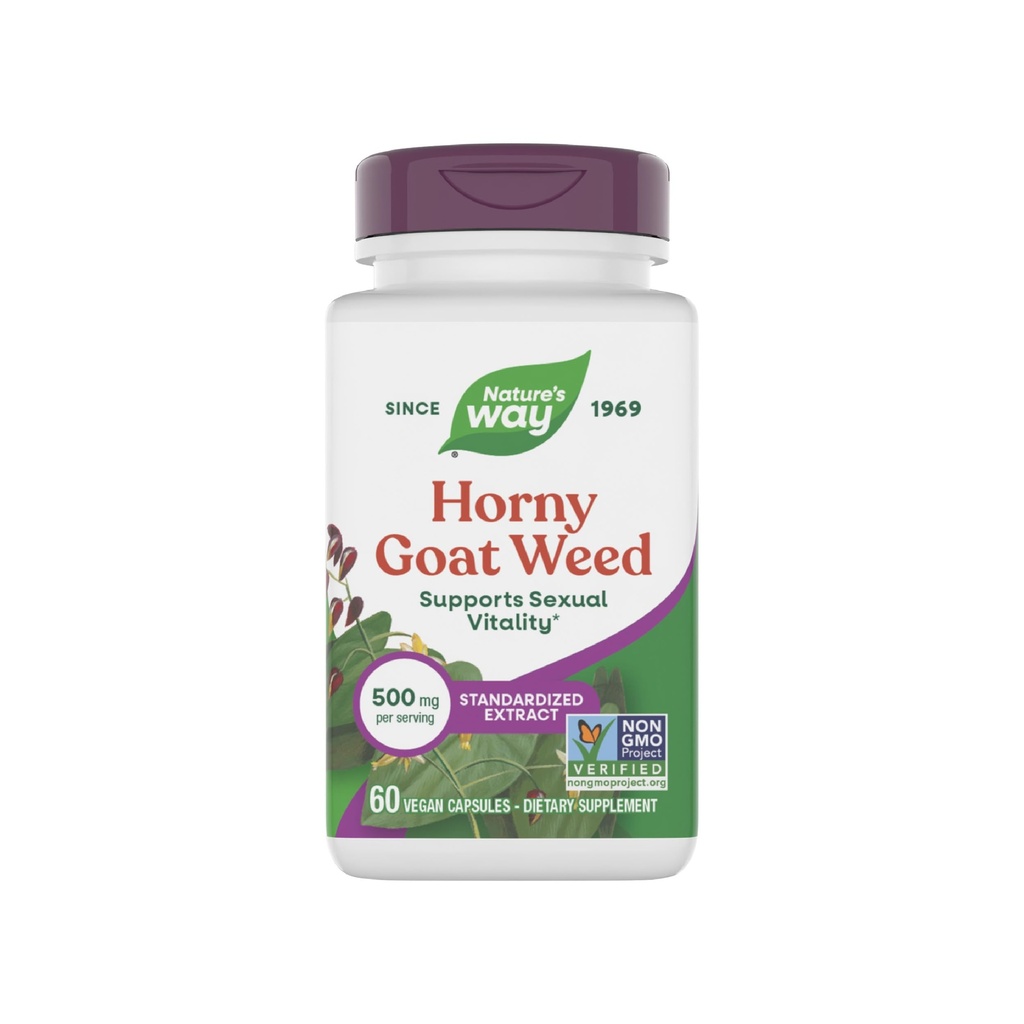 Nature 's Way Horny Geat Weed Premium Extract Seksuel Vitality, * Non- GMO, Vegan, 60 Kapsler