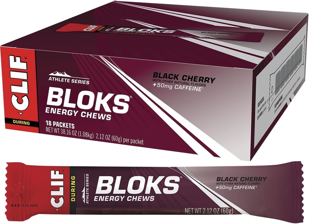 Clif Shot Bloks, Black Cherry, 2,12 oz (pakke med 18)
