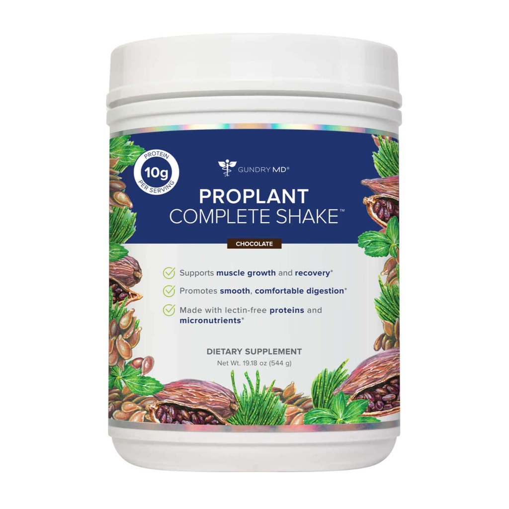 Gundry MD ® Pro Plant Complete Shake ™ High- Fiber Plant Protein Blend, 20 Servere (chokolade)