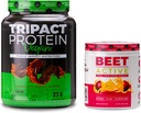 Nutrologi TRIPACT Vegan Protein Powder, for Vegan Protein Shakes, Chokolade Peanut Butter (20 Servere) & Beet Active, Passion Fruit Flavor (30 Servere)