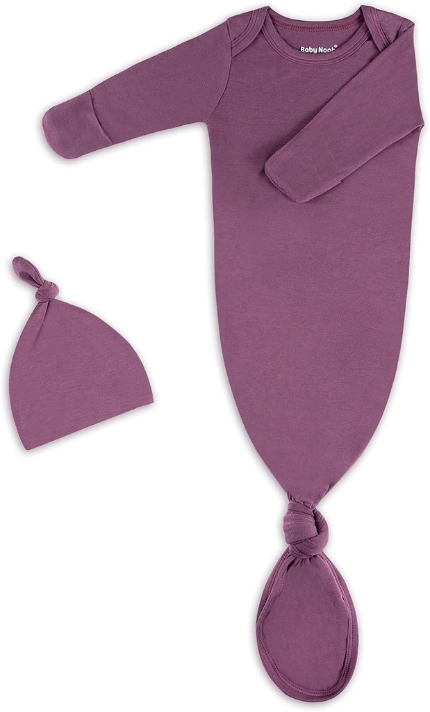 Nyfødt Baby Knyttede Gown, Super Soft Silky Infant lange søvn sovetryne for baby pige og dreng sovetryne taske med hat