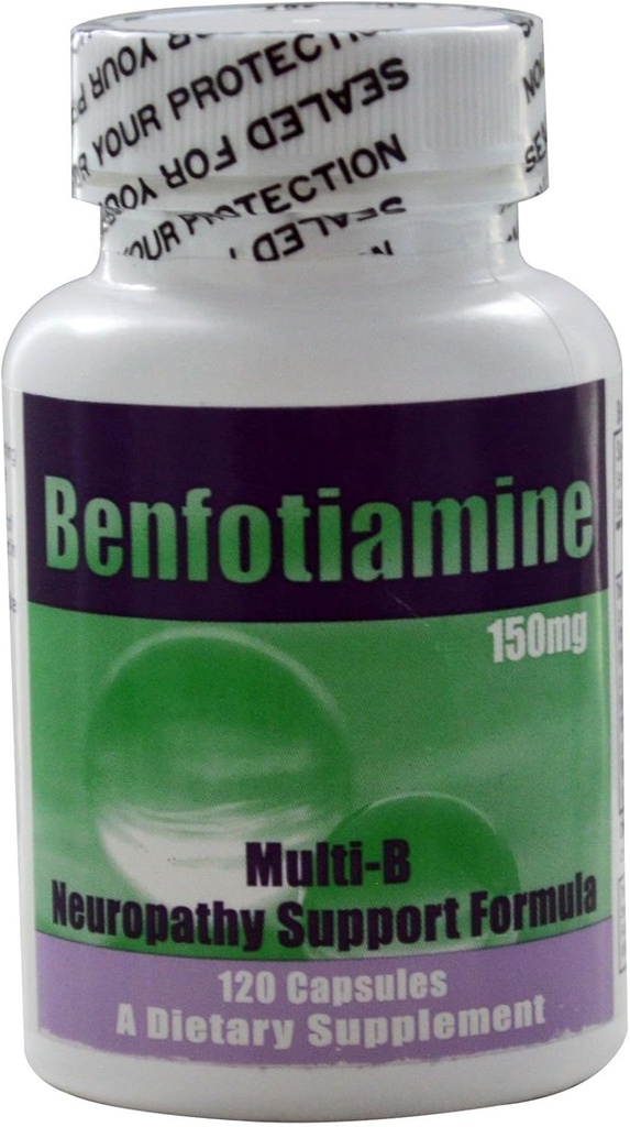 Frisk fra producent! Benfotiamin Multi- B neuropati Support Formel 150 mg, 120 caps - 3 Pack