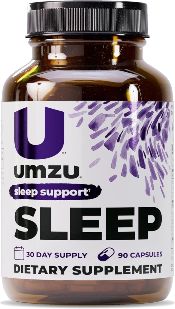 UMZU Magnesium Sleep Support Kosttilskud med GABA og L- Theanin, Komplet Body Afslapning og Mood Support, Non- Melatonin Formel - 180 Kapsler