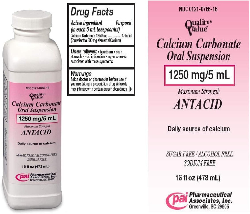 Calciumcarbonat Oral suspension 1250mg / 5 ml - 16 Oz.
