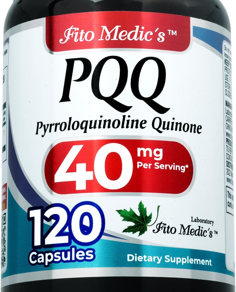 FITO MEDIC 'S Lab: 124; pqq; 124; 120 kapsler: 124; 40 mg; 124; pqq Supplement: 124; pqq Supplement: 40 mg; 124; pyrroloquinolin: quinone: 124; koncentrat: ekstrakt: 124; Ultra: høj absorption.