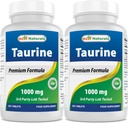 Bedste Naturals Taurine 1000 mg 250 tabletter (250 greve (pakke med 2))
