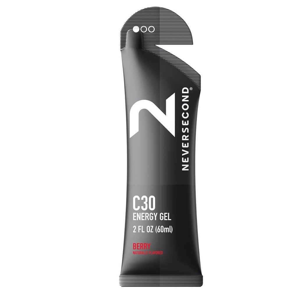 Neversecond C30 Energy Gel, Performance Nutrition & Hydration, Never2 Energy Gel til Ultra Triathlons, Cykling & Marathons (Berry Flavor, 12-greve Pack)